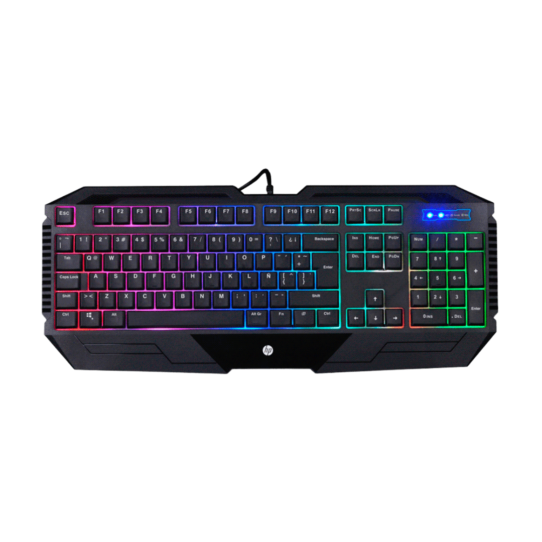 Teclado HP Gaming K110 Membrana Negro RGB