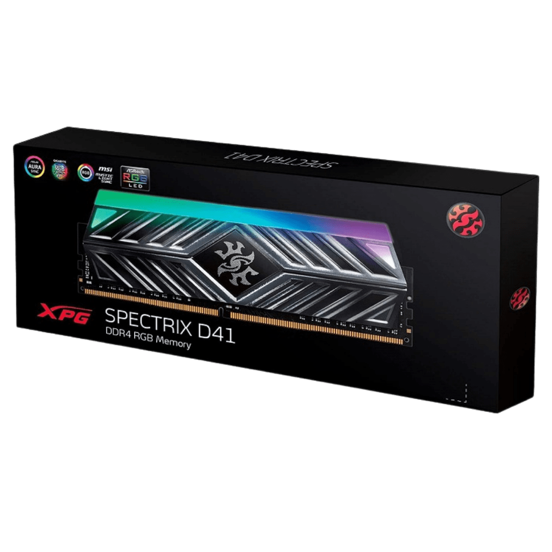 RAM Adata Xpg Spectrix D41 AX4U320016G16A-ST41  16GB 3200Mhz DDR4 Gris RGB - Imagen 2