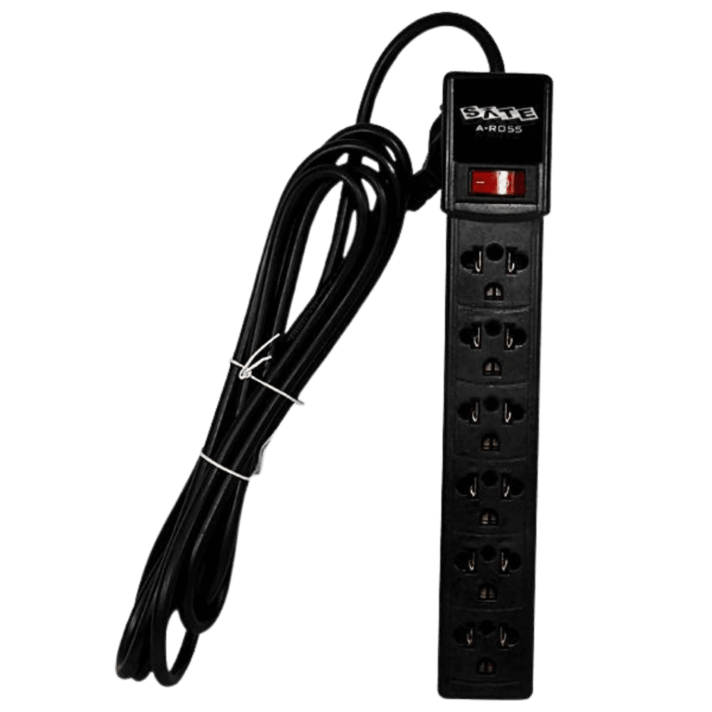 Filtro De Linea (Zapatilla) Sate A-R055 6Tomas Negro 5Mts
