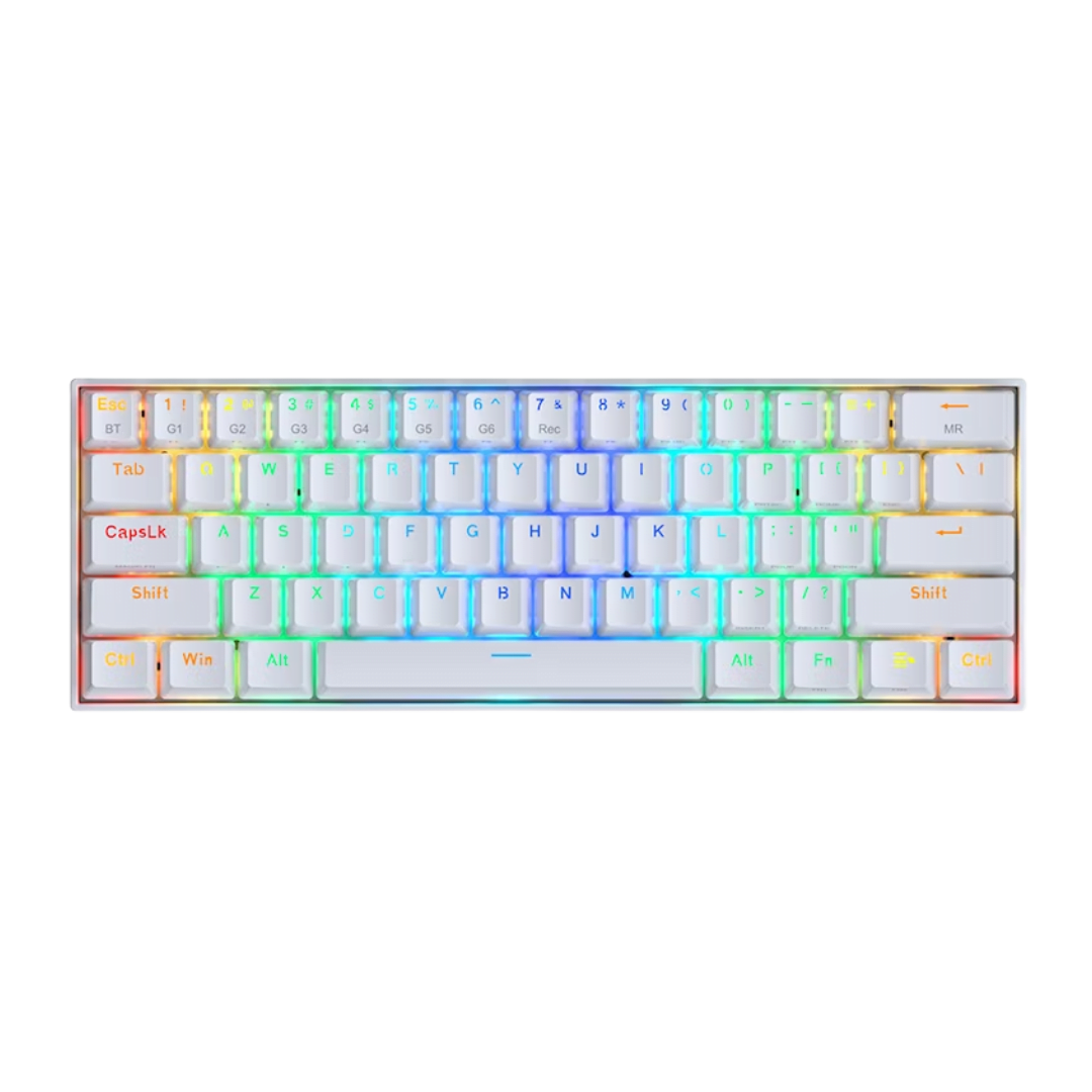 Teclado Gamer Mecánico Redragon K530W-RGB-PRO Draconic Pro Wireless RGB Brown Inglés - Blanco