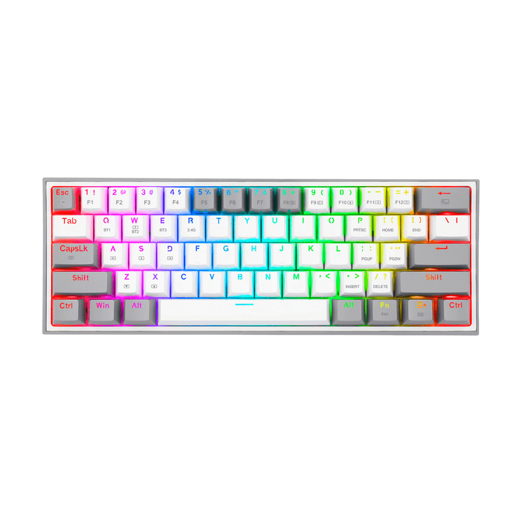 Teclado Redragon Fizz K616-RGB WG Mecanico Wireless Blanco-Gris RGB