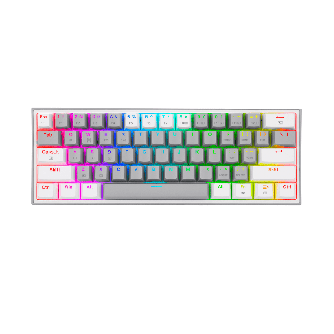 Teclado Redragon Fizz Pro K616-RGB GW Mecanico Wireless Gris-Blanco RGB