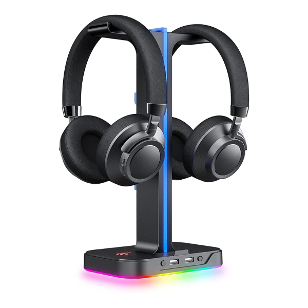 Soporte de Auricular Havit HVG-650 2 USB RGB Negro