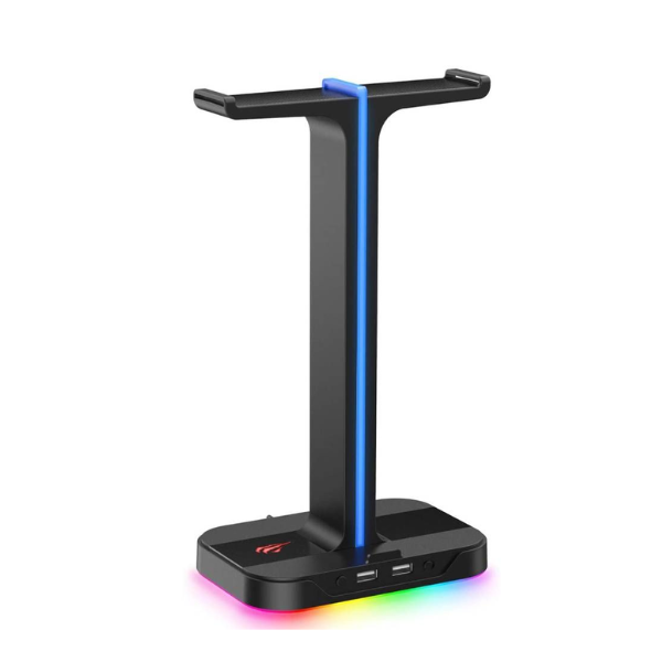 Soporte de Auricular Havit HVG-650 2 USB RGB Negro