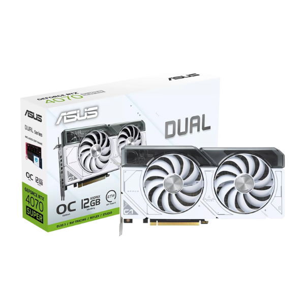 Tarjeta Grafica Asus Dual OC White RTX4070 SUPER 12GB GDDR6X - DUAL-RTX4070S-O12G-WHITE