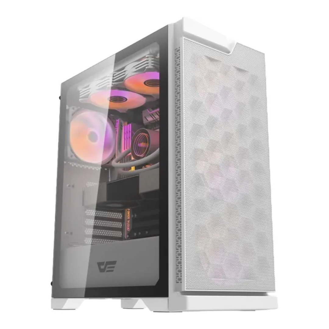 Gabinete Gamer DarkFlash DK361 ATX 4Cooler Blanco