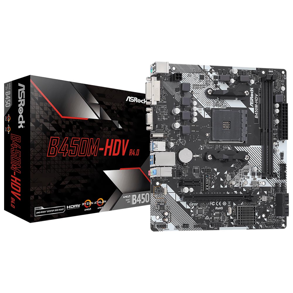 Placa Madre ASRock B450M-HDV R4.0 Socket AM4 VGA DDR4
