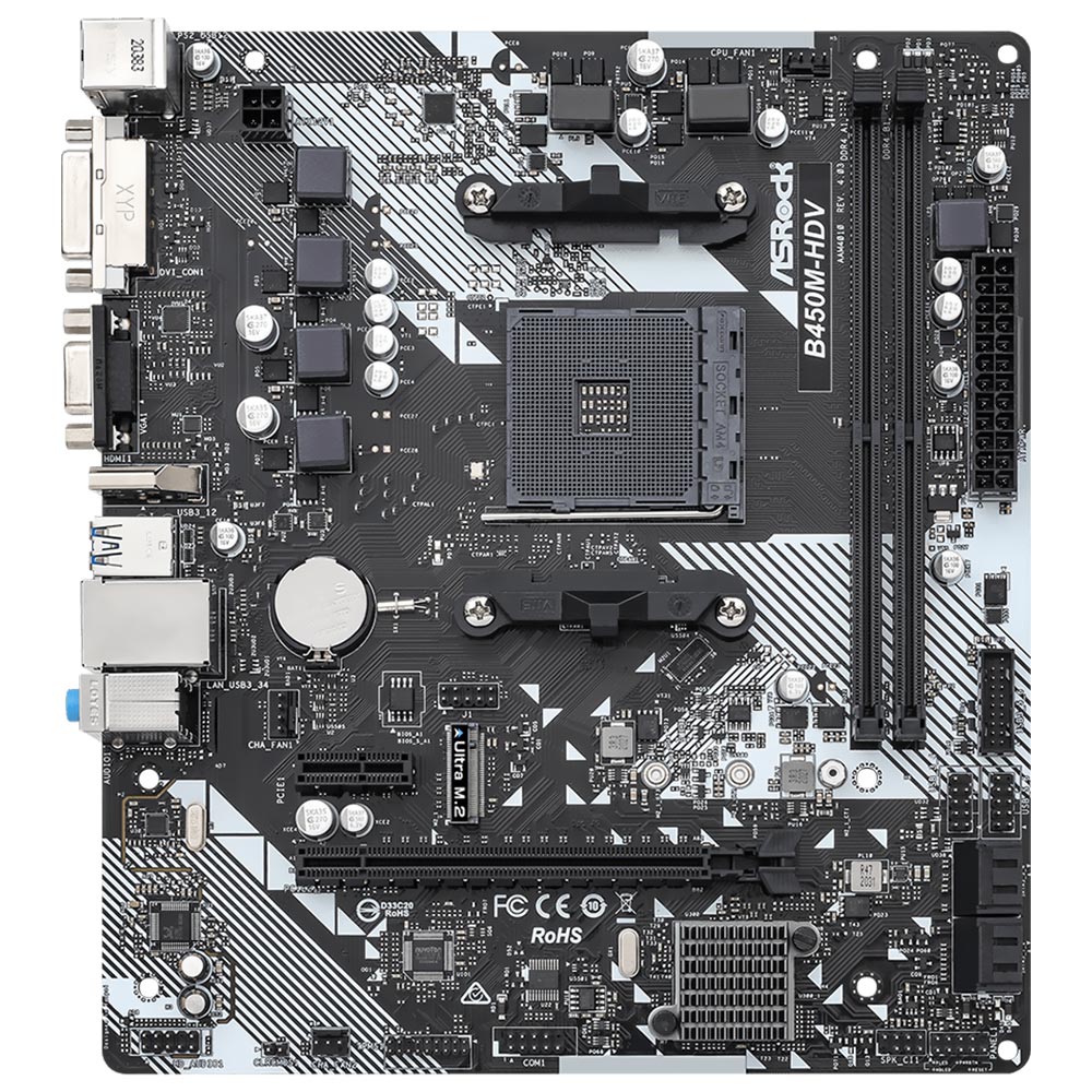 Placa Madre ASRock B450M-HDV R4.0 Socket AM4 VGA DDR4