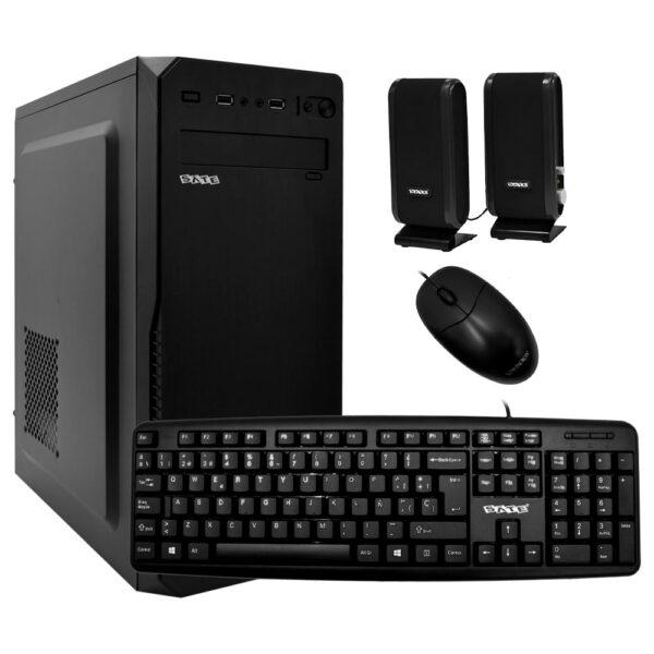 Gabinete Combo Kit Satellite K701 Fuente 200W Altavoz Parlante Mouse Teclado Español Negro