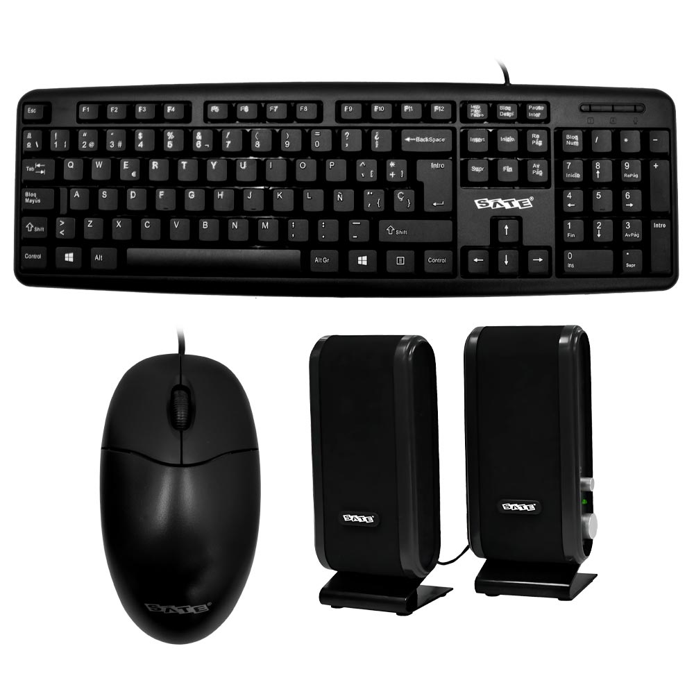 Gabinete Kit Satellite K701 Fonte 200W Speaker Mouse Teclado Español Negro