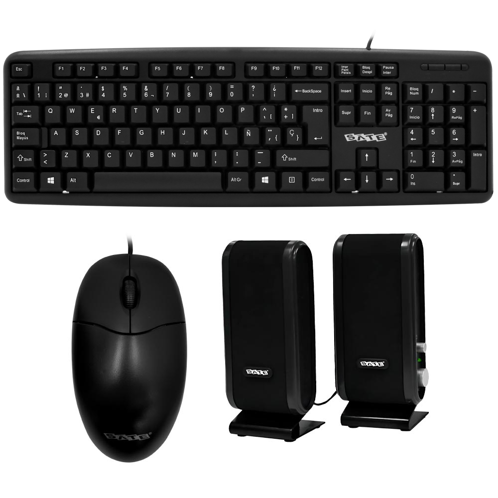 Gabinete Kit Satellite K703 Fonte 200W Speaker Mouse Teclado Español Negro