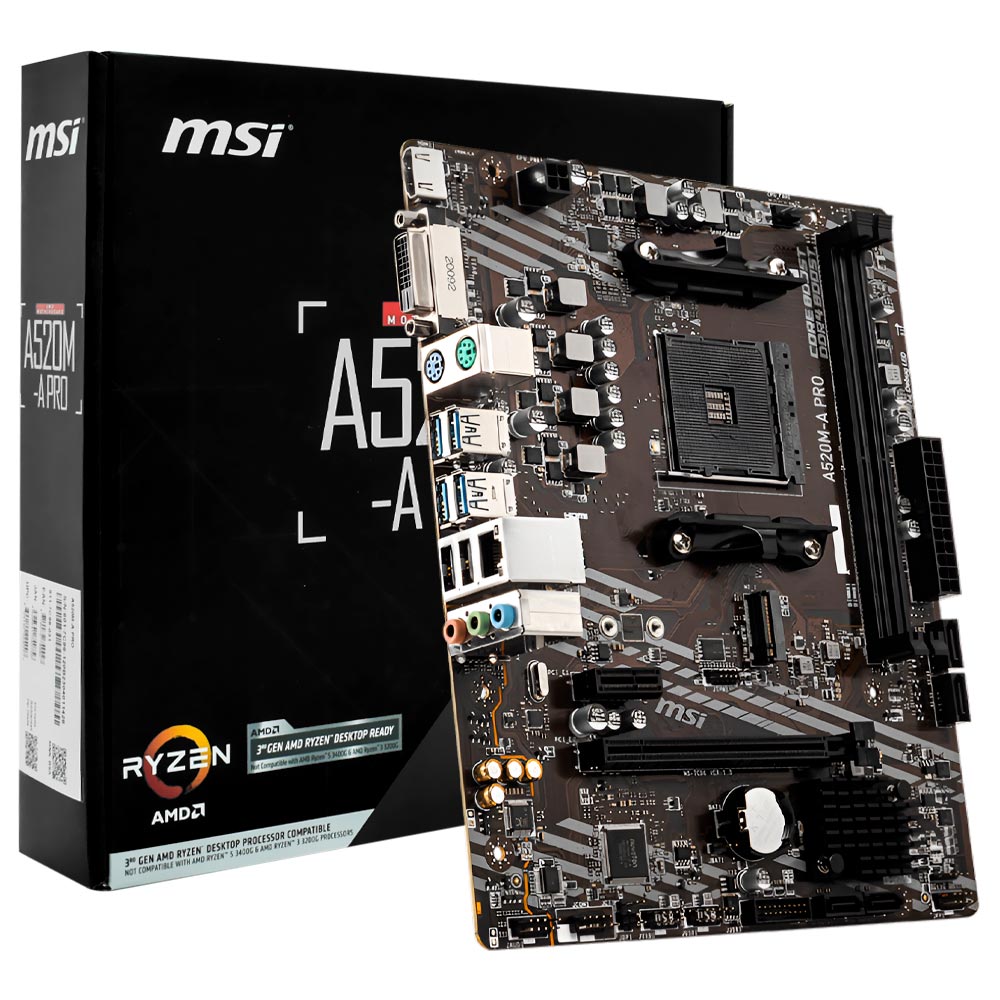 Placa Madre MSI A520M-A PRO Socket AM4 DDR4