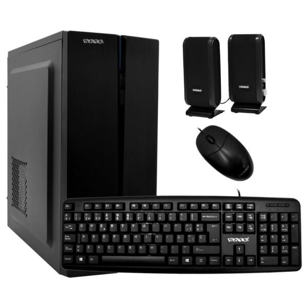 Gabinete Combo Kit Satellite K704 Fuente 200W Altavoz Parlante Mouse Teclado Español Negro