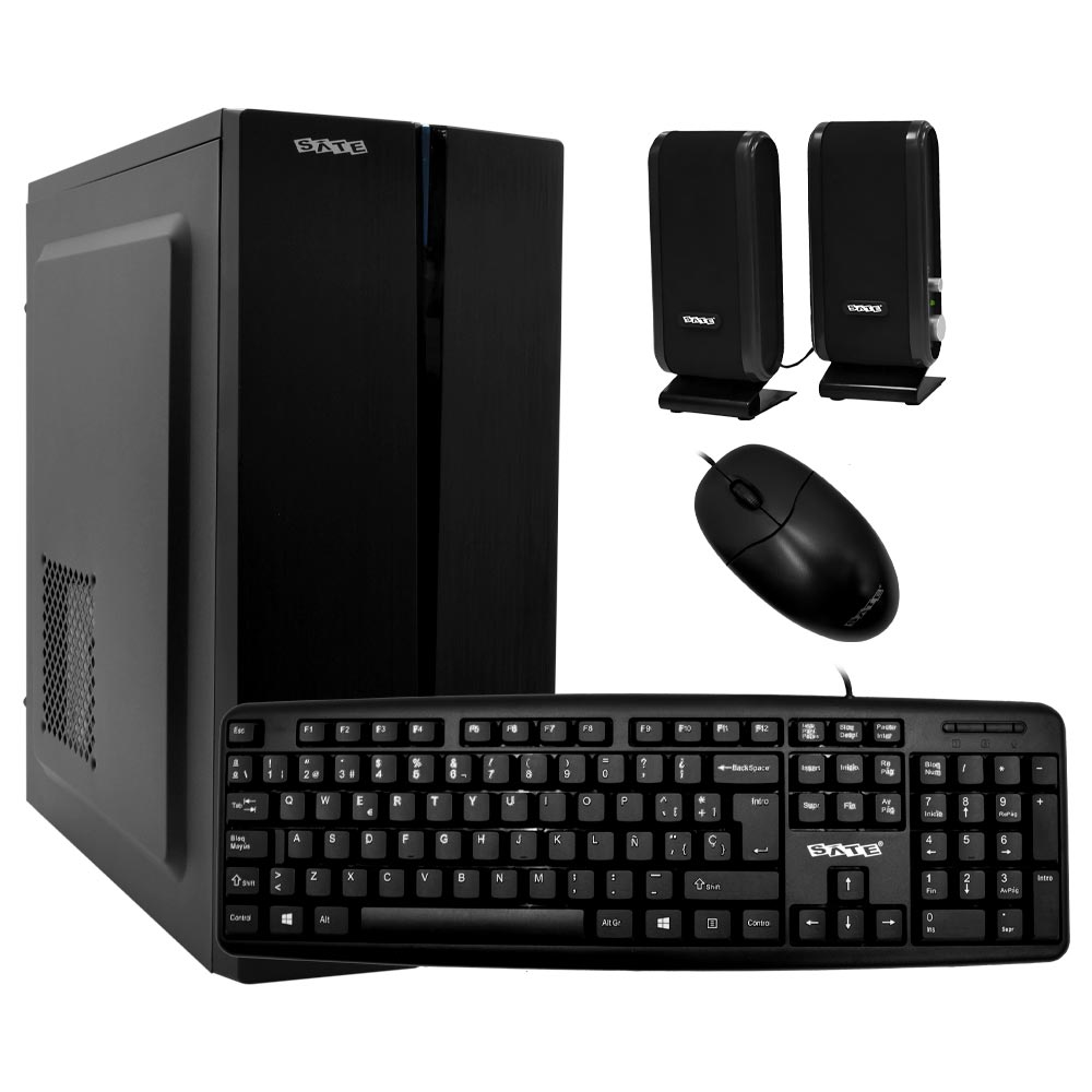 Gabinete Kit Satellite K704 Fonte 200W Speaker Mouse Teclado Español Negro