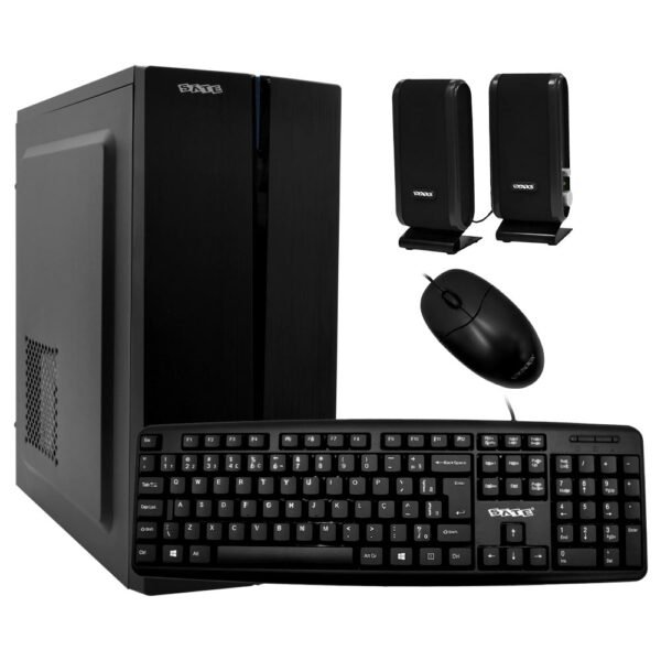 Gabinete Combo Kit Satellite K704 Fuente 200W Altavoz Parlante Mouse Teclado Portugués Negro