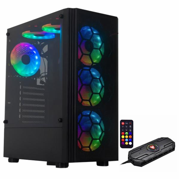 Gabinete Gamer Satellite K887 6 Cooler RGB Negro