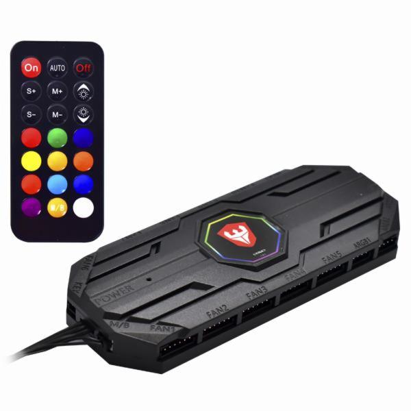 Gabinete Gamer Satellite K887 6 Cooler RGB Negro