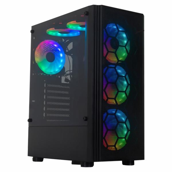 Gabinete Gamer Satellite K887 6 Cooler RGB Negro