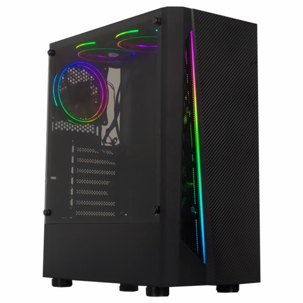 Gabinete Gamer Satellite K888 3 Cooler RGB Negro