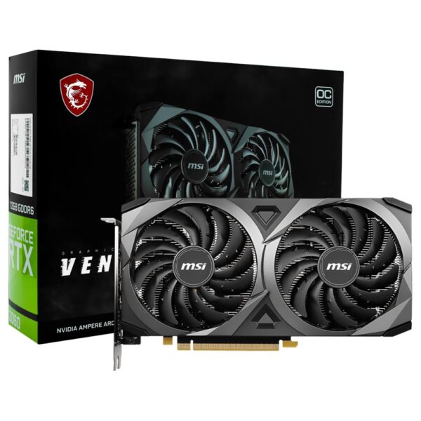 Tarjeta Gráfica MSI Ventus 2X OC 12GB GeForce RTX3060 GDDR6 - 912-V397-070