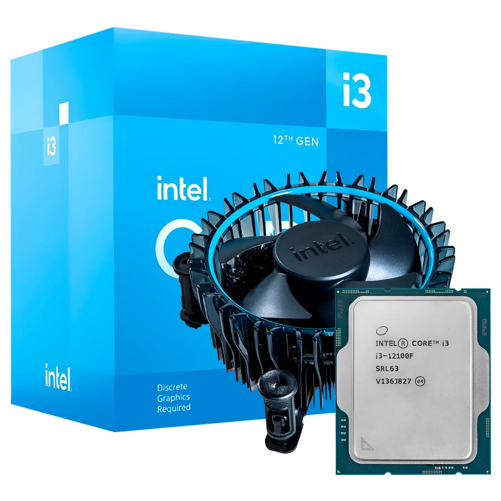 Procesador Intel Core i3 12100F Socket LGA 1700 3.30GHz 12MB