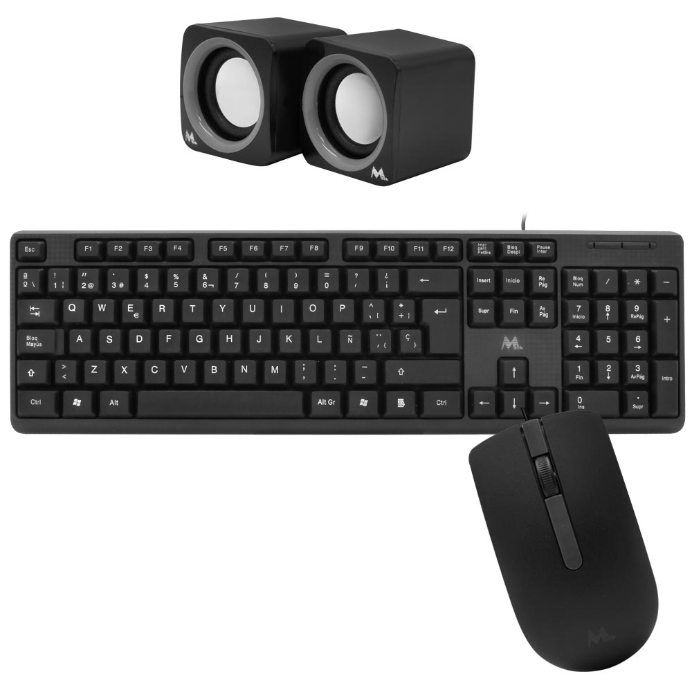 Gabinete Kit Mtek DK04 Fonte 500W Speaker Mouse Teclado Español Negro