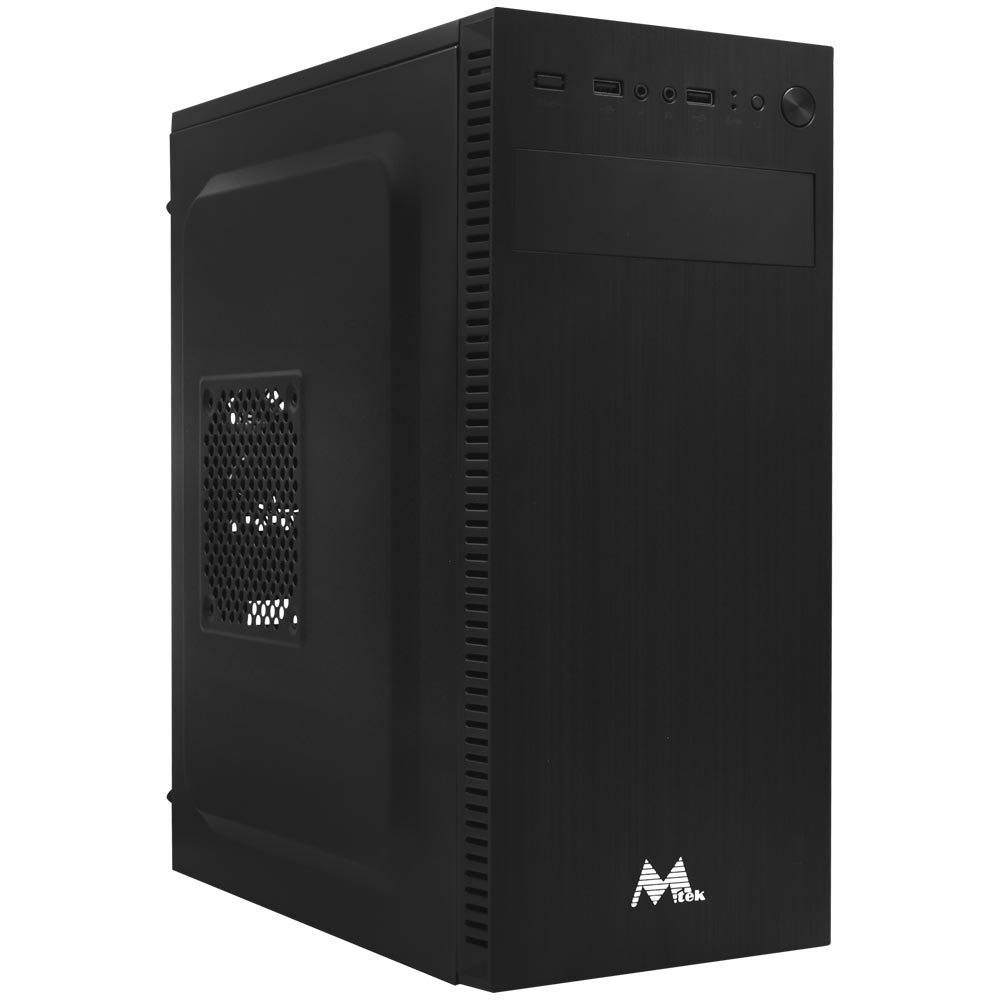Gabinete Kit Mtek DK05 Fonte 500W Speaker Mouse Teclado Español Negro
