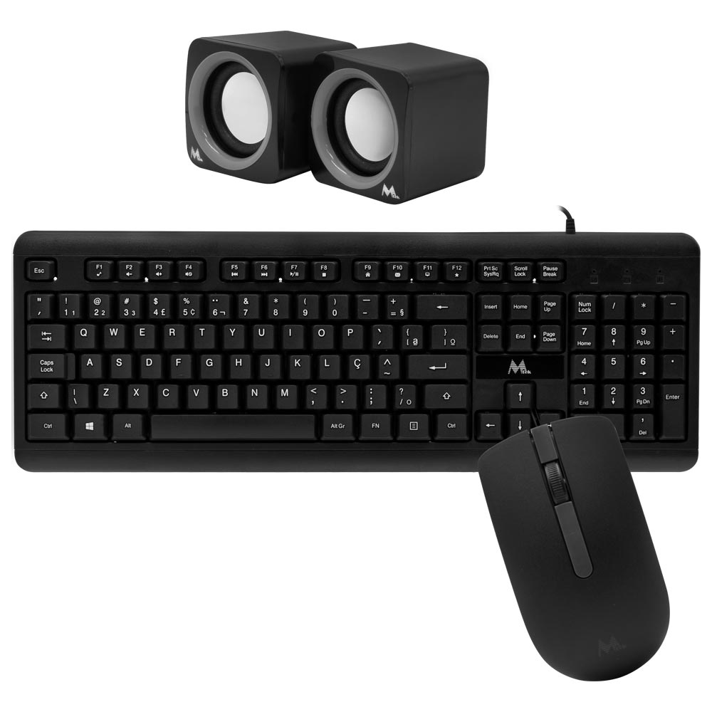 Gabinete Kit Mtek DK05 Fonte 500W Speaker Mouse Teclado Portugués Negro