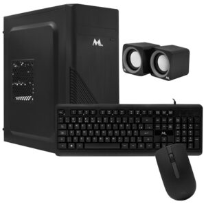 Gabinete Kit Mtek DK07 Fonte 500W Speaker Mouse Teclado Español Negro
