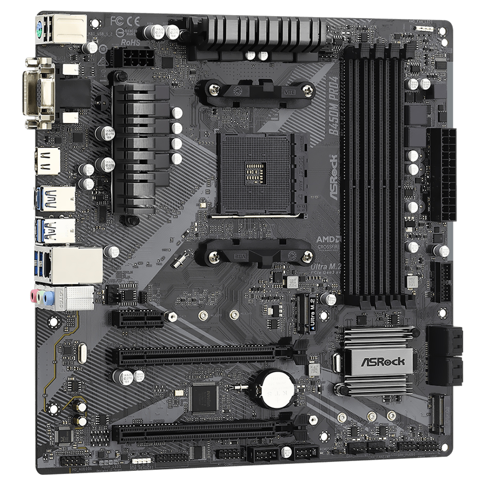 Placa Madre ASRock B450M Pro4 R2.0 Socket AM4 VGA DDR4