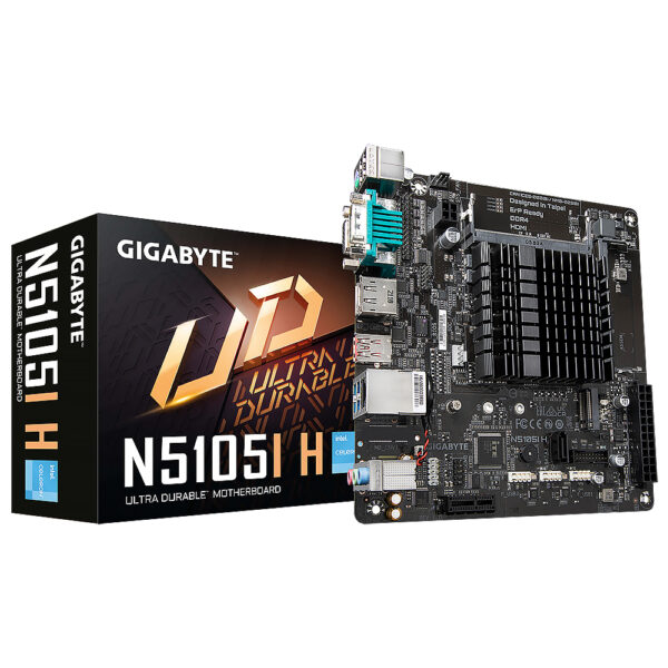 Placa Madre Gigabyte N5105I H + CPU Intel Celeron até 2.0GHz Mini ITX VGA DDR4