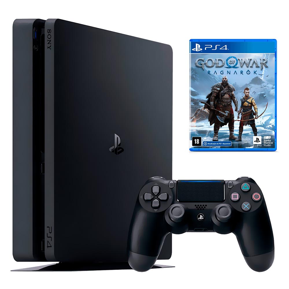 Consola Sony PlayStation 4 Slim CUH-2215B 1TB Bivolt Negro + Juego God Of War Ragnarok (Americano)