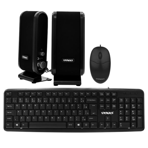Gabinete Kit Satellite K702M Fonte 200W Fone de Ouvido Mouse Teclado Portugués Negro