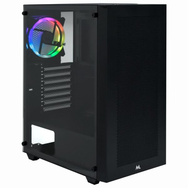 Gabinete Gamer MTEK MK2605 Mid Tower 1 Cooler RGB Negro