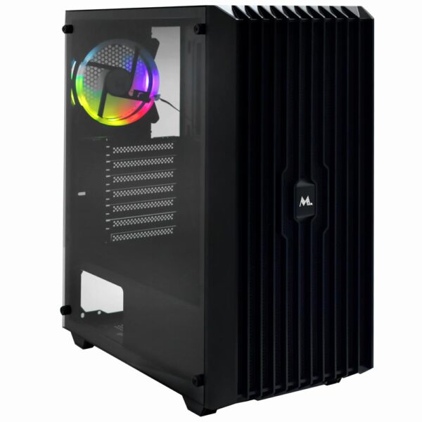 Gabinete Gamer Mtek MK2606 Mid Tower 1 Cooler RGB Negro