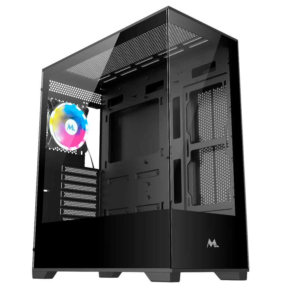 Gabinete Gamer Mtek MCG-AIR01-B Mid Tower 1 Cooler RGB Negro