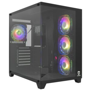 Gabinete Gamer Satellite K896 ATX 4 Cooler Negro
