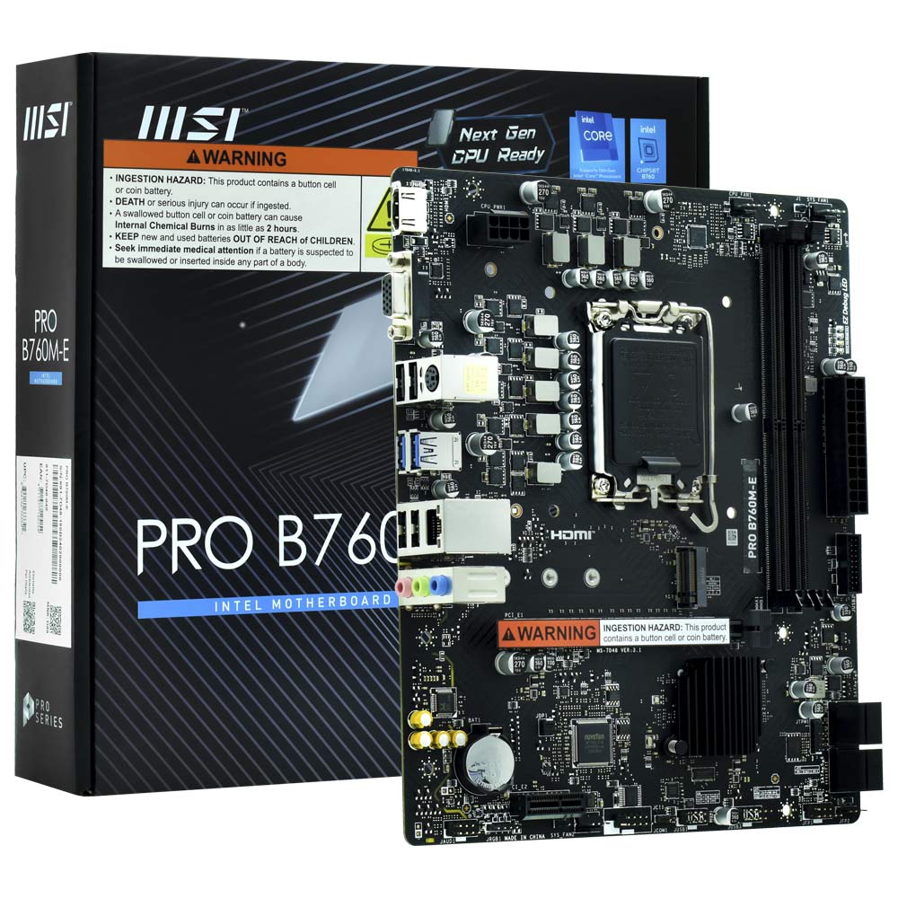 Placa Madre MSI Pro B760M-E Socket LGA 1700 VGA DDR5