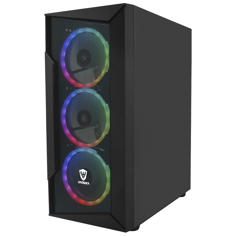 Gabinete Gamer Satellite K8871 ATX 4 Cooler ARGB Negro
