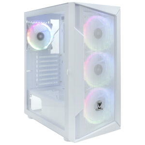 Gabinete Gamer Satellite K8872 ATX 4 Cooler ARGB Blanco
