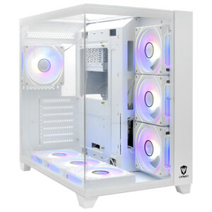 Gabinete Gamer Satellite K901 ATX 7 Cooler Blanco