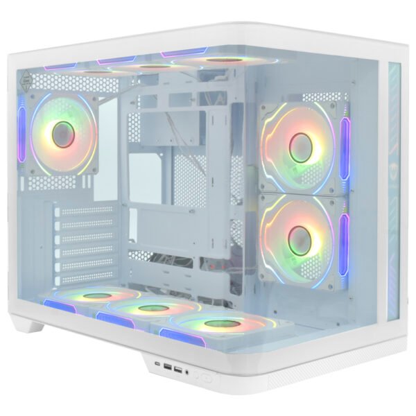 Gabinete Gamer Satellite K911 ATX 9 Cooler ARGB Blanco