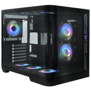 Gabinete Gamer Satellite K910 ATX 9 Cooler ARGB Negro