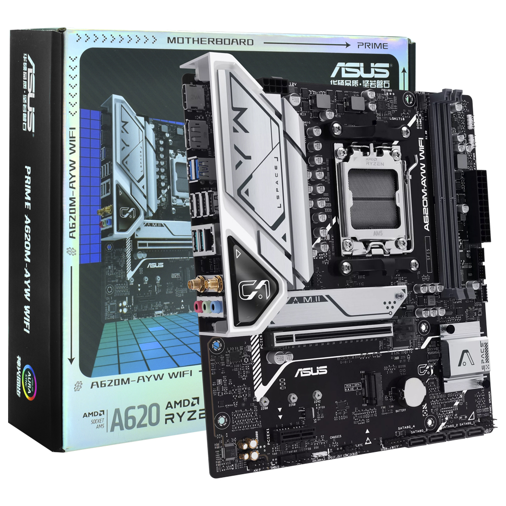 Placa Madre ASUS Prime A620M-AYW Wi-Fi Socket AM5 DDR5