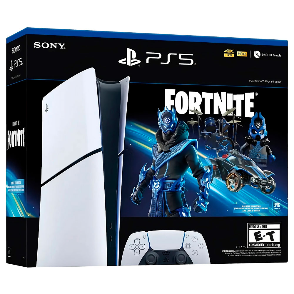Consola Sony PlayStation 5 Slim CFI-2015 B01X 1TB Digital Edition Bivolt Blanco + Juego Fortnite Cobalt Star