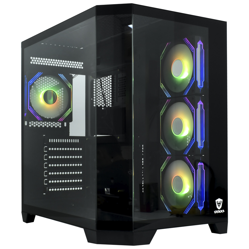 Gabinete Gamer Satellite K902 ATX 4 Cooler ARGB Negro