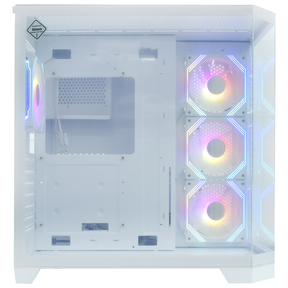 Gabinete Gamer Satellite K903 ATX 4 Cooler ARGB Blanco
