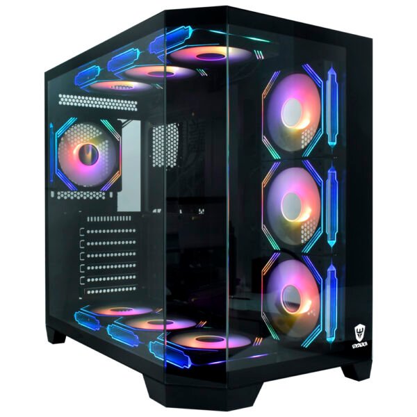 Gabinete Gamer Satellite K904 ATX 10 Cooler ARGB Negro