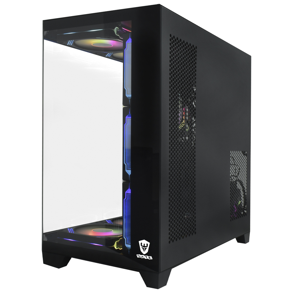 Gabinete Gamer Satellite K904 ATX 10 Cooler ARGB Negro