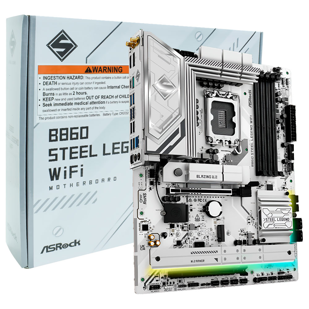 Placa Madre ASRock B860 Steel Legend Wi-Fi LGA 1851 DDR5